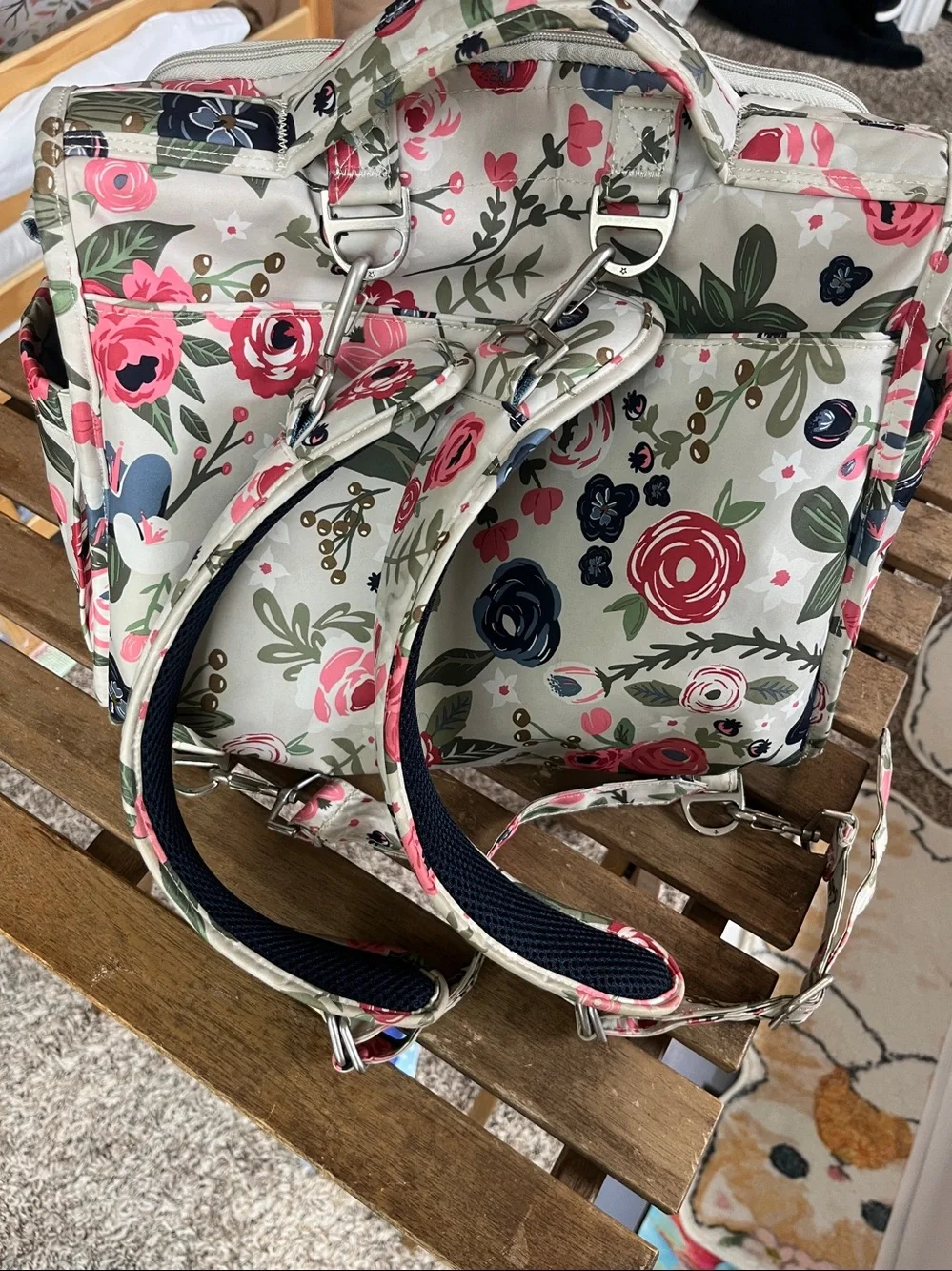 Ju-Ju-Be Floral Convertible Diaper Bag Backpack - floral flowers design